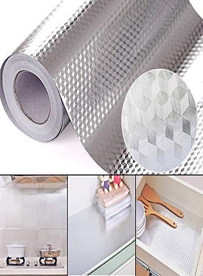 KIRFIZ Kitchen Back Splash Stickers,Aluminium Foil Wallpaper Waterproof Oil Proof Temperature Resistant Self Adhesive Shelf Liner Kitchen Slab Paper for Kitchen Wall Cabinet Counter top (2 Miter) - Image 2